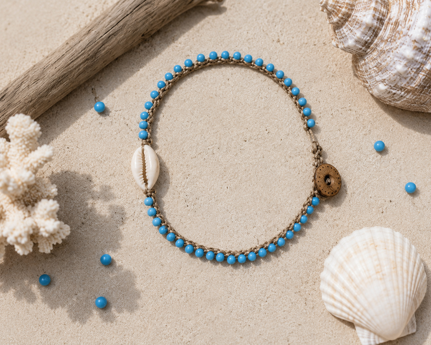 Cowrie Shell Serenity Anklet