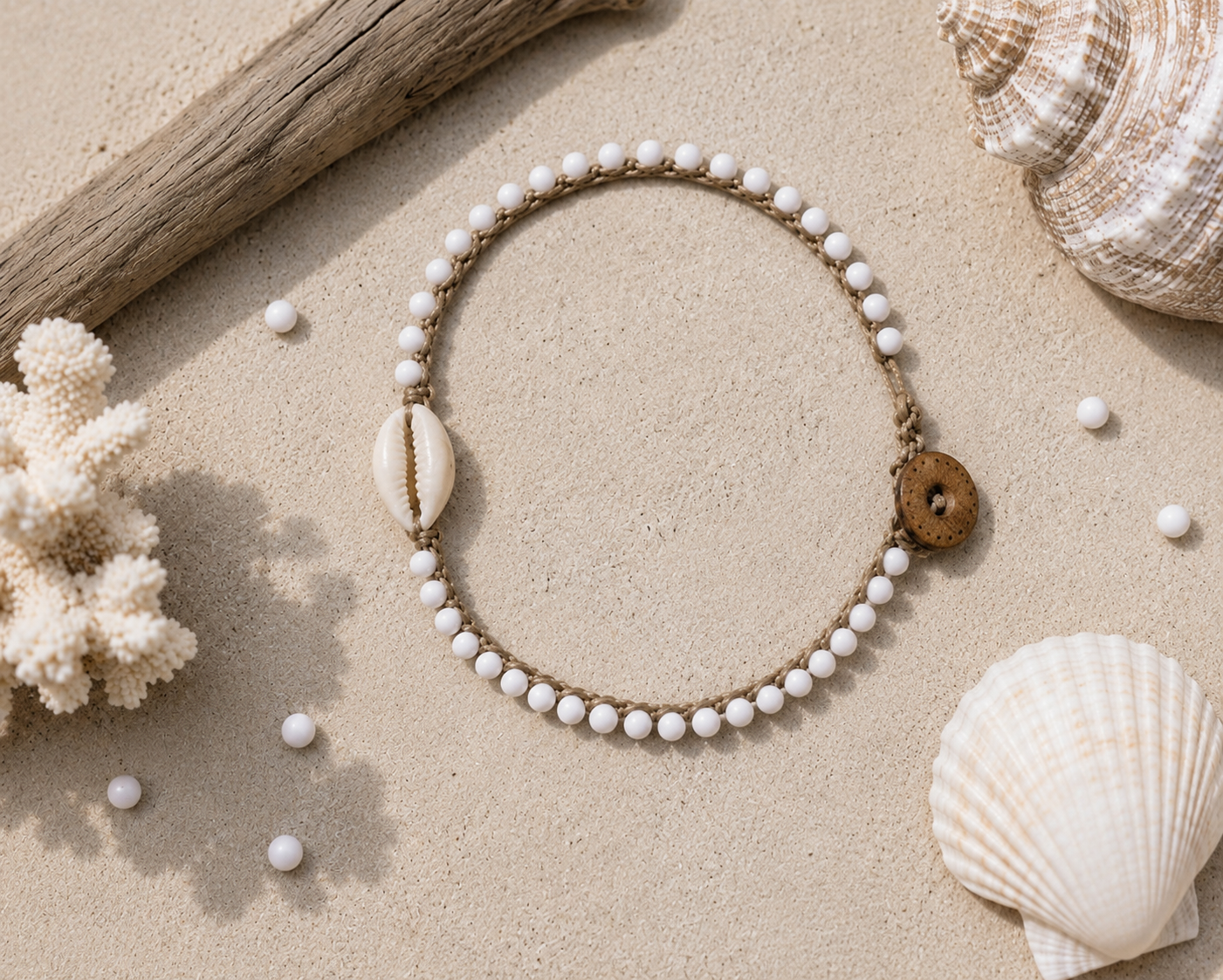 Cowrie Shell Serenity Anklet